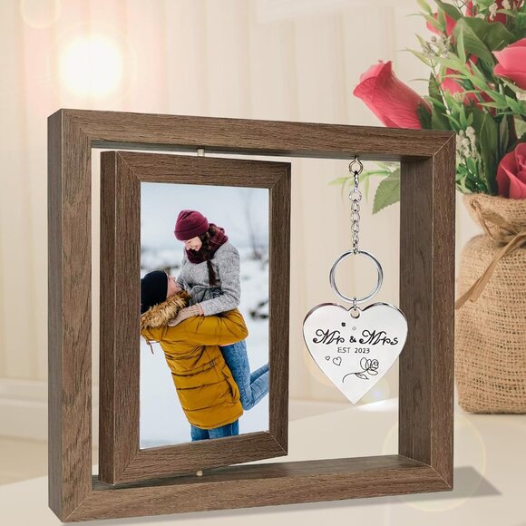 NIB/NWOT Rotating Floating Mr and Mrs Picture Frame - Picture 4 of 7